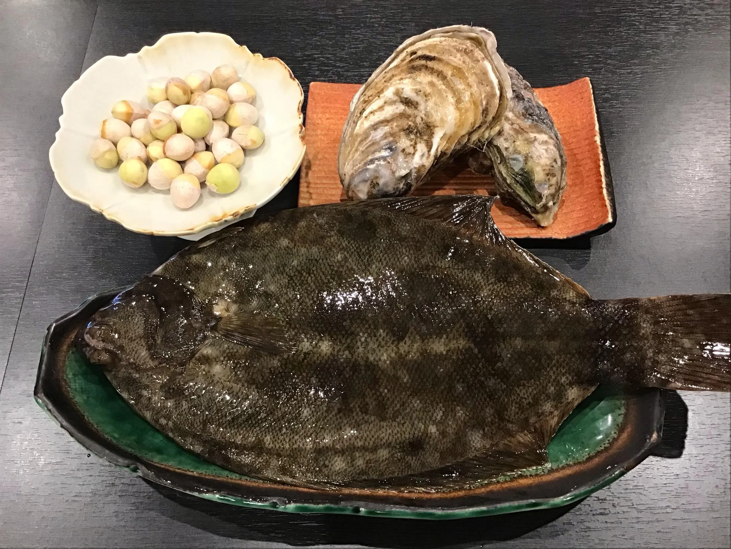 マコガレイ、真牡蠣、新銀杏、秋鮭